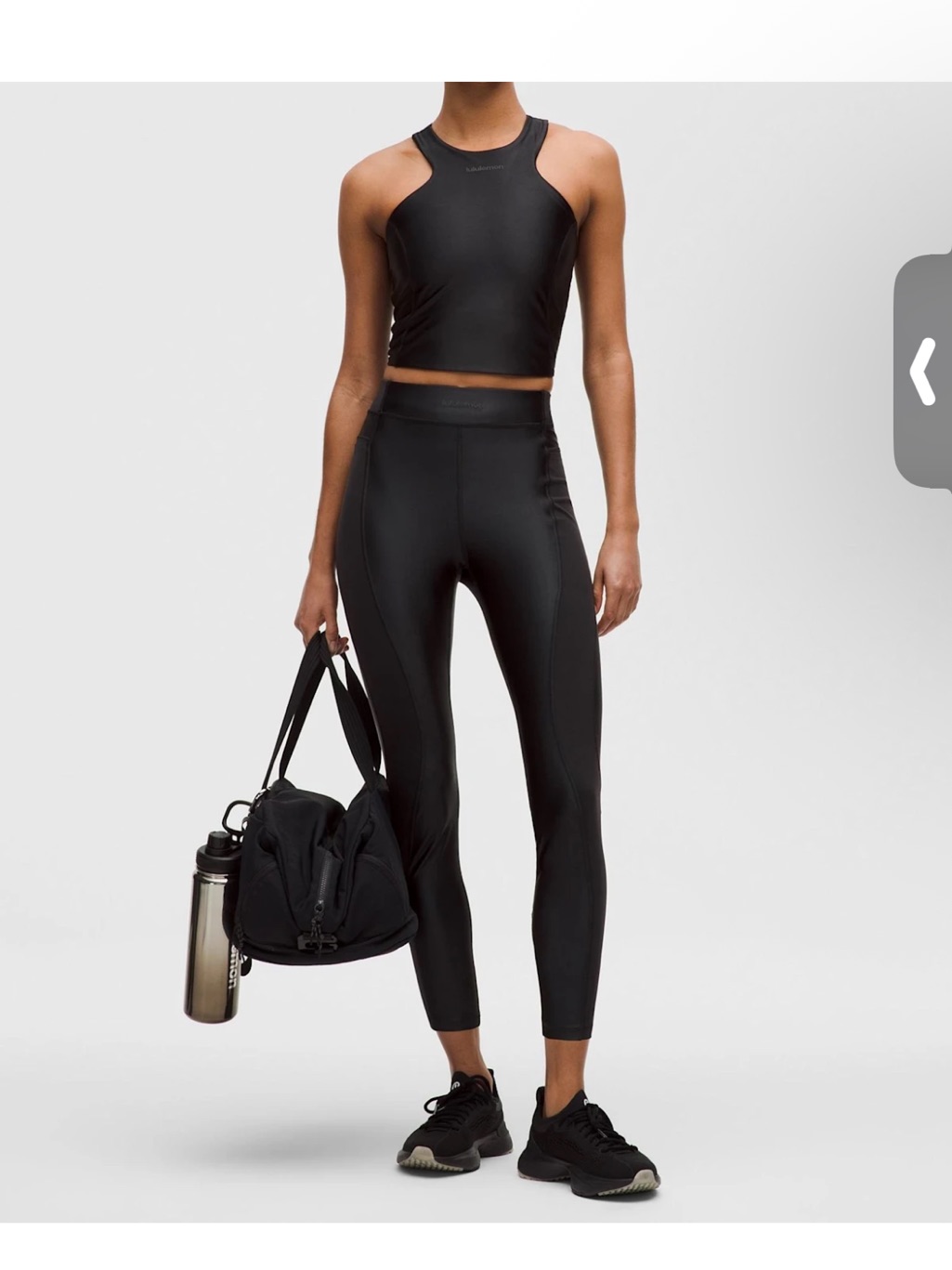 Lululemon Satin Shine Panelled High-Rise Tight 25" Wordmark Black